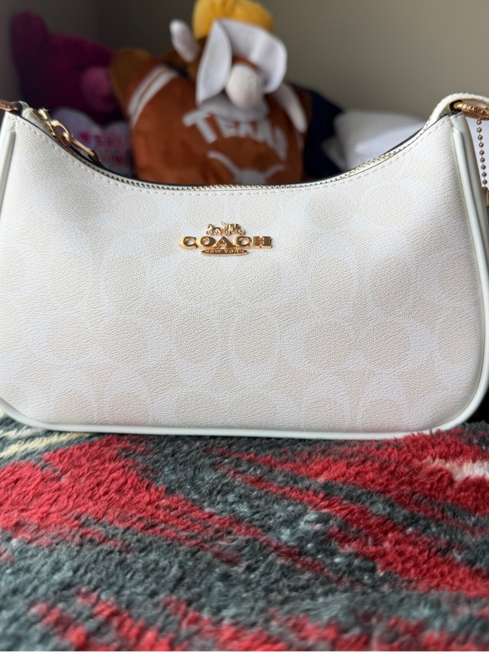 Coach White Signature  Shoulder Bag - Picture 5 of 8